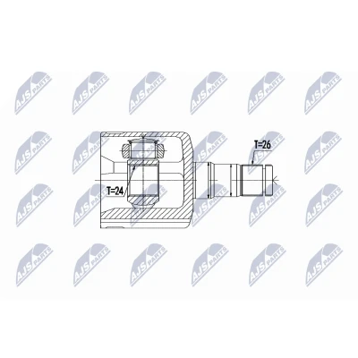 Afbeelding van NTY NPW VV 087 Homokineet Automatische versnellingsbak Vooras links VOLVO: S80 I (TS, 184) D5, 2.4 D, 2.4, 2.0 1998 2006