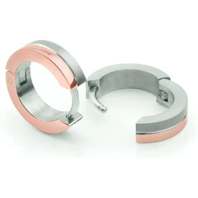 Afbeelding van Boccia 0510 12 Oorringen titanium zilver en rosekleurig 13 mm