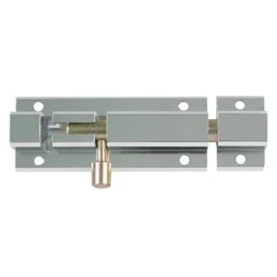 Afbeelding van AMIG schuifslot/plaatgrendel aluminium 10cm zilver incl schroeven deur raam Grendels