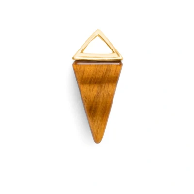 Afbeelding van Zentana Tijgeroog Hanger Ketting Pendel Goudkleurigen Piramide
