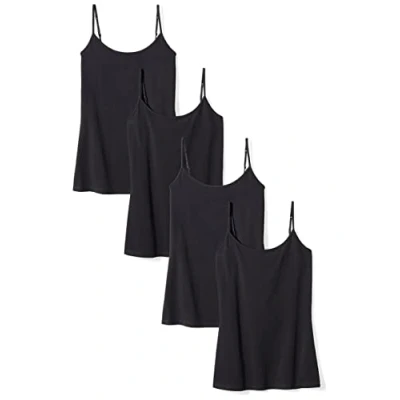 Afbeelding van Amazon Essentials Women&#039;s Hemd met slanke pasvorm, Pack of 4, Zwart, M