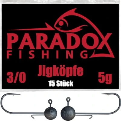 Afbeelding van Paradox Fishing Jigkoppen set 15 x 5 g 3/0 jig koppen rubberen vis met jighead voor vissen, snoekbaars, visaccessoires