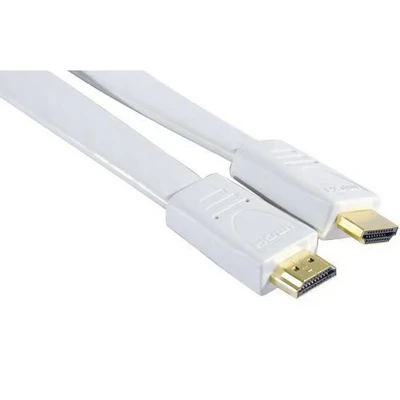 Afbeelding van Kabel highspeed HDMI plat wit 5 M