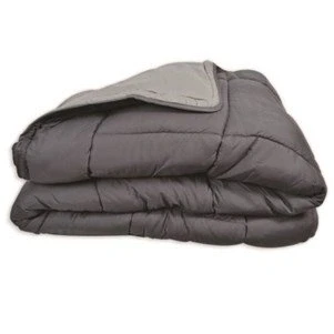 Afbeelding van POYET MOTTE Dekbed, tweekleurig, polyester, staal/zilver, 200 x cm, serie CALGARY