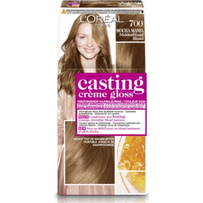 Afbeelding van 2x L&#039;Oréal Casting Crème Gloss Semi Permanente Haarkleuring 700 Mocha Mania Middenblond