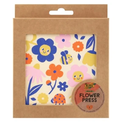Afbeelding van folia 23009 Bloemenpers FLOWER PRESS van hout, voor kinderen en volwassenen, 14,5 x cm, het persen drogen planten, grassen of bloemen