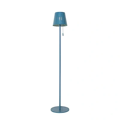 Afbeelding van QAZQA Buiten vloerlamp blauw incl. LED 3 staps dimbaar op solar