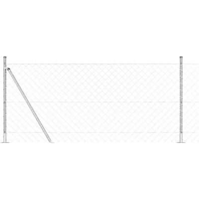 Afbeelding van vidaXL Kettinglink Hek met 7 Flenspalen 1x10 m Gegalvaniseerd staal