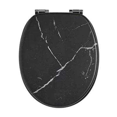 Afbeelding van Wirquin 20724239 WC bril Woody 100% FSC, zwart gemarmerd