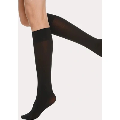 Afbeelding van Pretty Polly Kniekousje Opaque 60 Den. One Size Zwart 2 Paar Voordeelverpakking