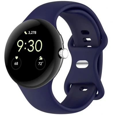 Afbeelding van Siliconen bandje voor de Google Pixel Watch / 2 Maat L Donkerblauw iMoshion En TPU (zacht)