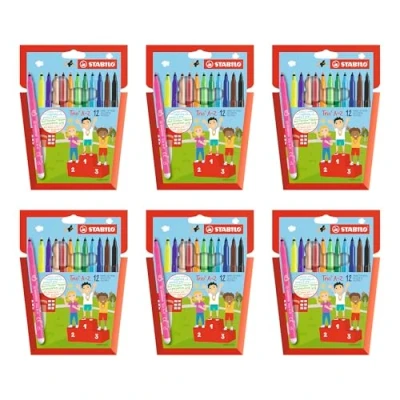 Afbeelding van Set Viltstiften Stabilo Trio AZ Multicolour (6 Stuks)