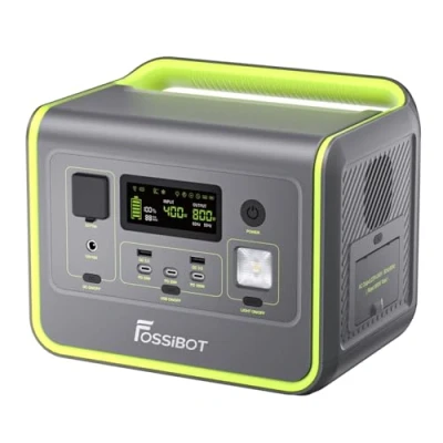 Afbeelding van FOSSiBOT F800 Draagbaar powerstation, 512 Wh generator op zonne energie met LifePO4, 800 W (piekstroom 1600 W) AC uitgangen/sinusgolven 230 V, 1,5 uur snel opladen, PD 100 noodstroomaggregaat voor