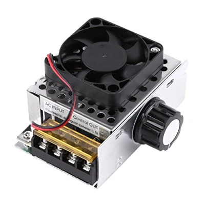 Afbeelding van AC 220V 4000W SCR elektrische spanningsregelaar uitgangsspanning stabilisator transformator schakelaar dimmer temperatuur motor toerentalregelaar met ventilator