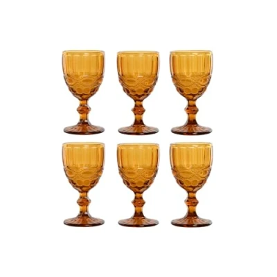 Afbeelding van Home ESPRIT Set van amberkleurige glazen, 240 ml, 6 stuks