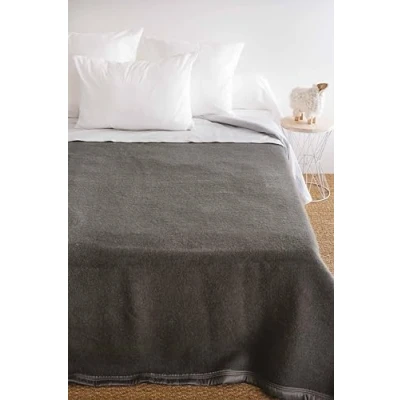 Afbeelding van Poyet Motte Aubisque deken, wol, antraciet/muis, antraciet/souris, 240 x 220 cm