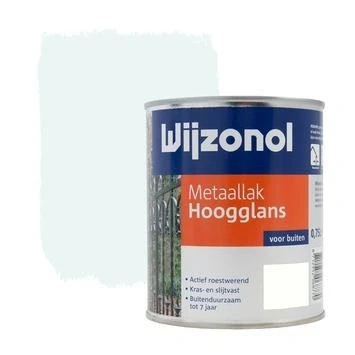 Afbeelding van Wijzonol Metaallak Hoogglans IJswit 9100 750 ml