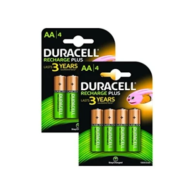 Afbeelding van Duracell 1300mAh AA Size oplaadbare batterij pack van 8