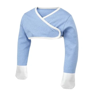 Afbeelding van ScratchSleeves Stay on krabwanten voor jeukende peuters Cross over Blauw 9 12 maanden