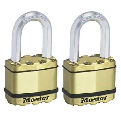 Afbeelding van Master Lock M5BEURTLF Hangslot Excell® Gelamineerd Staal Koperen Afwerking 52mm Breed Set Van 2