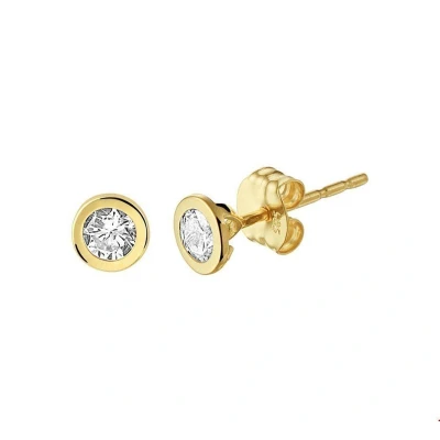 Afbeelding van Trendjuwelier huiscollectie Oorknoppen Zirkonia Geelgoud Glanzend