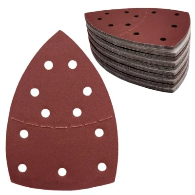 Afbeelding van Schuurpapier, driehoekige schuurmachine, 11 gaats schuurpads, korrelgrootte 180 muispapier, schuurbladen voor 155 x 108 mm, 50 stuks