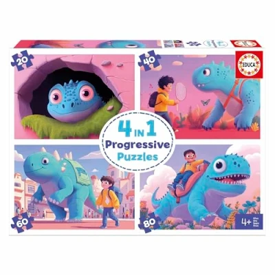 Afbeelding van Set van 4 Puzzels Educa Friendly Dinosaurs