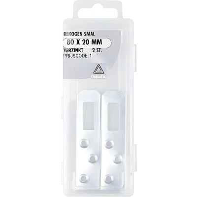 Afbeelding van Deltafix Rekogen verzinkt smal 80x20 mm 2 stuks