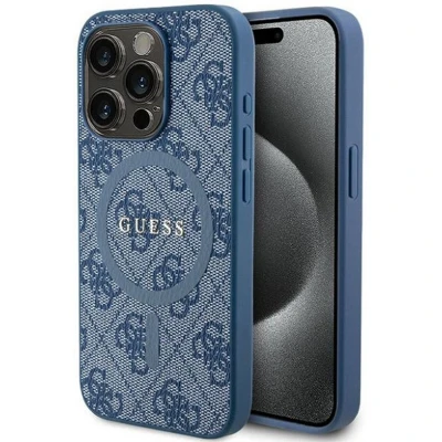 Afbeelding van Guess 4G Back Case (MagSafe Compatible) Geschikt voor Apple iPhone 14 Pro (6.1&quot;) Blauw