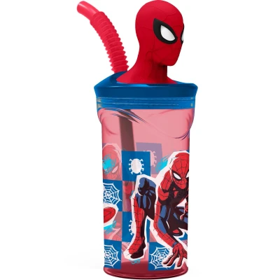Afbeelding van Spiderman Midnight Flyer Herbruikbare drinkbeker voor kinderen, van BPA vrije kunststof, 430 ml, met 3D figuren op het deksel