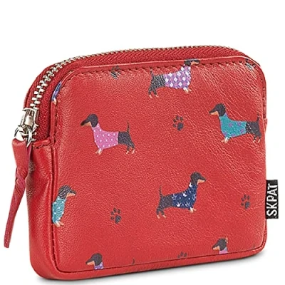 Afbeelding van SKPAT Portemonnee en Coin Purse: Stijlvolle Mini Met Rits Wallet. RFID bescherming, Rood