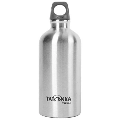 Afbeelding van Tatonka Drinkfles van roestvrij staal, 0,5 l, onbreekbare fles vrij schadelijke stoffen (BPA vrij), roestvrij, geschikt voor levensmiddelen, vaatwasmachinebestendig, met oog