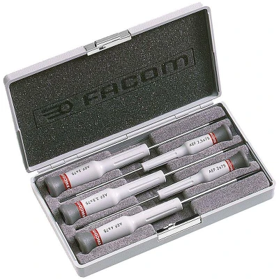 Afbeelding van Set van 5 schroevendraaiers Facom Micro Tech® Plat