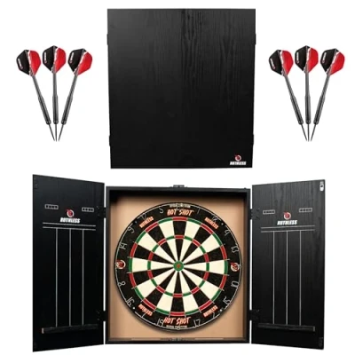 Afbeelding van Ruthless Home Darts Center Compleet Dartboard Centre inclusief kast, dartbord en 2 dartsets (CAB518)