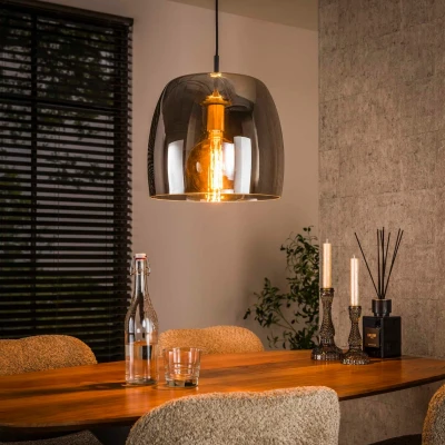 Afbeelding van Fraaai Ariana hanglamp 1L drift Glas smoke grijs
