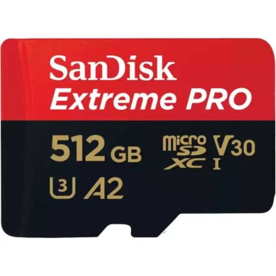 Afbeelding van SanDisk Extreme Pro MicroSDXC 512GB 200MB/s A2 V30 + SD Adapter