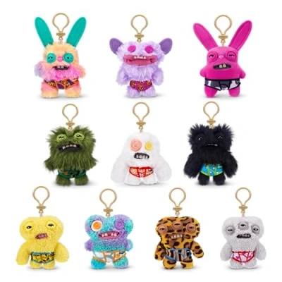 Afbeelding van ZURU Fuggler sleutelhanger, 5 inch grappig Ugly Monster pluche dier, verzamelstuk, speelgoed (willekeurige selectie, 3 stuks)