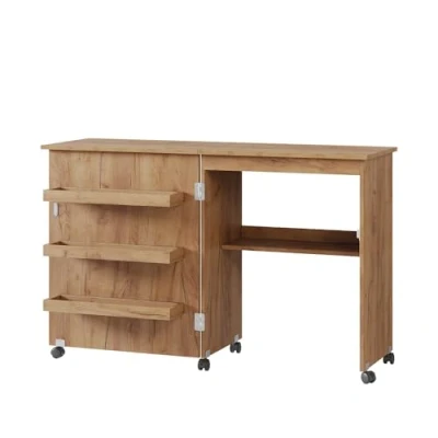 Afbeelding van Vicco Naaitafel Carmen, eiken, 118 x 77,5 cm met 3 planken