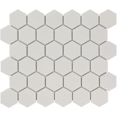 Afbeelding van The Mosaic Factory Barcelona White Mat Hexagon 5,1x5,9 cm