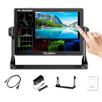 Afbeelding van FEELWORLD LUT11S 10,1 inch Camera Field monitor Touch Screen 3D LUT 2000nit Ultra Bright 1920X1200 3G SDI 4K HDMI ingang Uitgang met F970 externe voeding
