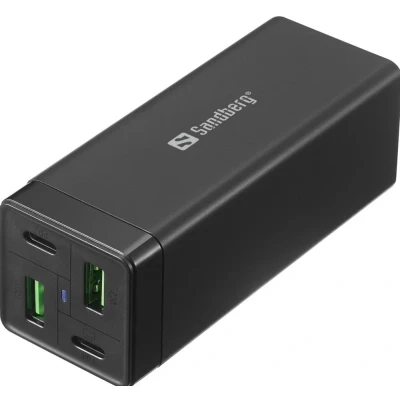 Afbeelding van Sandberg 4in1 Charger 2xUSB C 65W netvoeding &amp; inverter Binnen Zwart