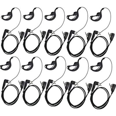 Afbeelding van Lsgoodcare Geavanceerde G Vorm Politie Oortelefoon Headset PTT Mic Compatibel voor 2 pins Motorola Radio CP040 CP200 XTNi DTR VL50 10Pack