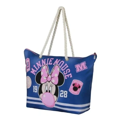 Afbeelding van Disney Minnie Mouse Varsity Soleil strandtas, blauw, 52 x 37 cm, Blauwe Mouse, Eén maat, Strandtas