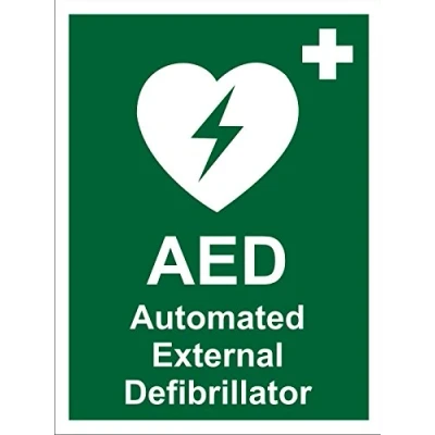 Afbeelding van Seco AED Geautomatiseerd Extern Defibrillatorteken, 200mm x 300mm 1mm Semi Stijf Plastiek