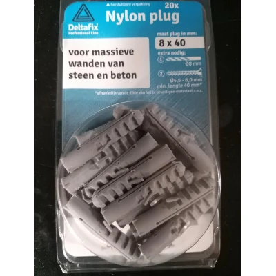 Afbeelding van Deltafix Nylon Plug 8 x 40 20 Stuks