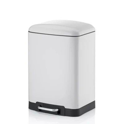 Afbeelding van Prullenbak Kela Davino Pedaal Silent Close 12L White