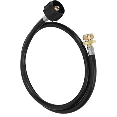 Afbeelding van TOPINCN Flexibele metalen en rubber 1,2 m lange slang propaan gasslang tank adapter converter buis voor Camping Fornuis BBQ Grill