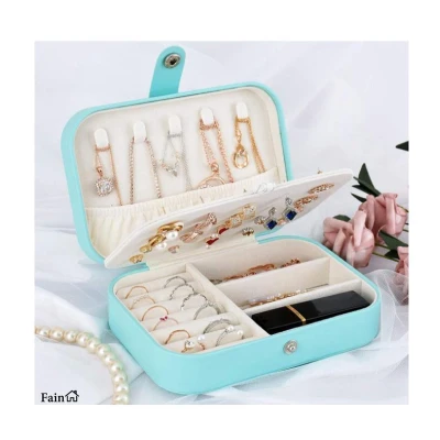 Afbeelding van Fain® luxe Sieradendoos Blauw juwelendoos dames Sieradendoosje Opbergdoos Sieradenbox Sieradenkist meisjes Juwelen houder Juwelendoosje voor volwassenen
