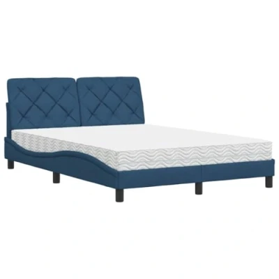 Afbeelding van vidaXL Bed met matras stof blauw 140x190 cm