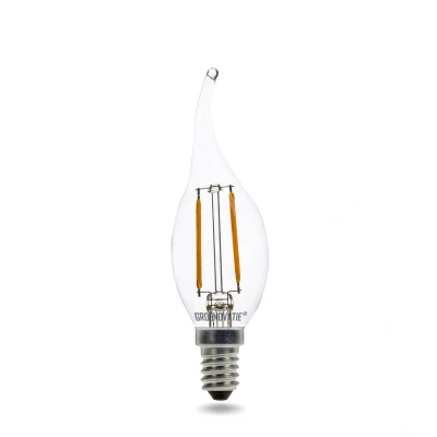 Afbeelding van E14 LED Filament Kaarslamp Tip 2W warm Wit Dimbaar 2200K (Extra wit)